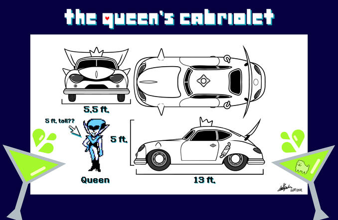 The Queen’s Cabriolet | Deltarune Inspired Car Design Assignment The Queen’s Cabriolet | Deltarune Inspired Car Design Assignment